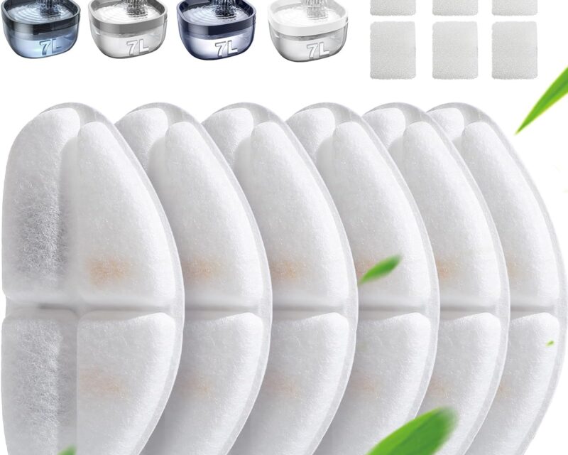 FEELNEEDY 6 Stück Aktivkohlefilter und 6 Stück Schwämme für Wasserpumpe