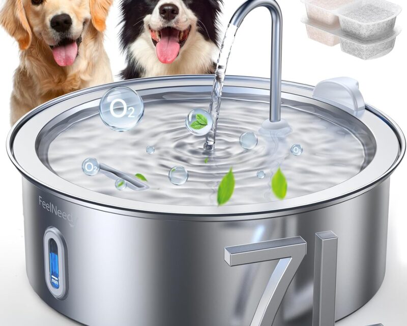 FEELNEEDY 7L Trinkbrunnen für Hunde Edelstahl